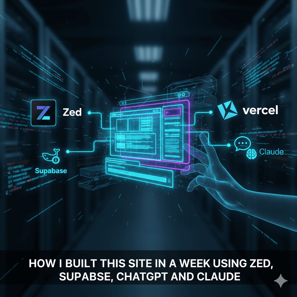 How I Built This Site in a Week Using Zed, Supabase, Vercel, ChatGPT and Claude